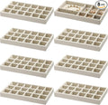Highergo 8 Pcs Velvet Jewelry Trays Stackable Drawers Organizer Ring Earring Bracelet Necklace Storage Trays, 8.3x4.7x1''(18 Grids)