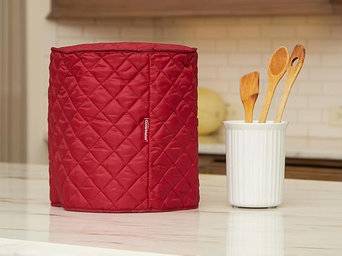 Covermates Keepsakes Slow Cooker Cover – Quilted Electric Appliance Protector for Kitchen Counter Storage – Dust & Stain Resistant – Washable Slip-On Design, Red