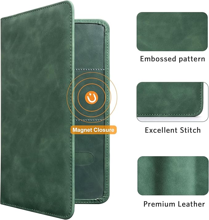 CoBak Car Registration and Insurance Holder | Vehicle Glove Box Organizer, Auto Truck Compartment Document Case with Magnetic Closure for Insurance & Driver License