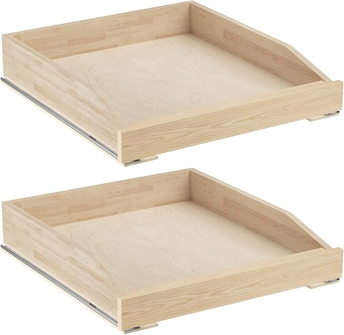 ROOMTEC Pull Out Cabinet Organizer with Soft Close, 19-1/2" W x 21" D, Pull Out Cabinet Drawer for Kitchen cabinets, Pull Out Cabinet Shelf, Finished, Bottom Assembly