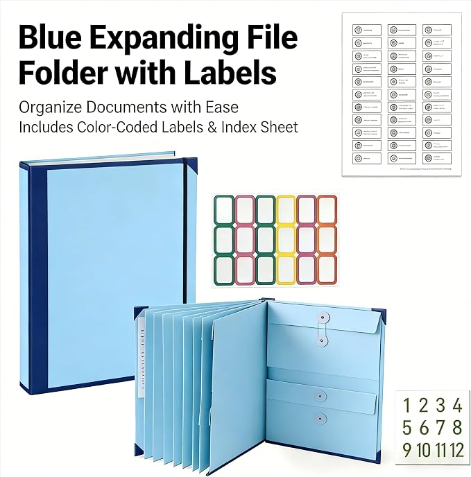 The Life Book Document Organizer Binder for Important Documents in Case I Die Binder End of Life Planning, Family Emergency Planner Organizer with Labels (Blue)