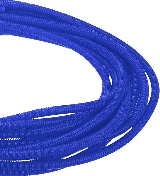 DMiotech 50ft Wire Loom Split Tubing 3/8 Inch(9.5mm) ID, Cord Protectors from Pet Flexible Conduit Cable Management for Office Home Garden, Blue