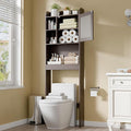 ZENY Over The Toilet Storage Cabinet, Bathroom Organizer with Adjustable Shelf and Double Doors, Freestanding Bathroom Space Saver Toilet Rack (Brown)