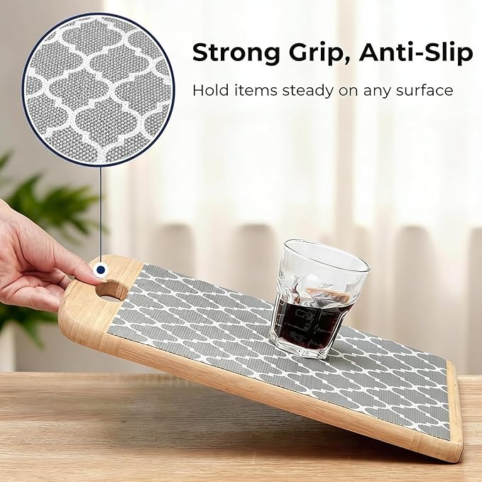 Coavas Shelf and Drawer Liner, Non Slip Extra Grip Non Adhesive Waterproof Thickened Cabinet Mat, Easy Cut for Kitchen Pantry Bathroom Dresser Cupboard (Gray, 12IN x 30FT)