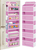 KYEVIS Over The Door Organizer, 5 Shelves Closet Door Hanging Organizer with 10 Mesh Pockets, Nursery Closet Organizer, Baby Essentials, Dorm Room Essentials for Girls