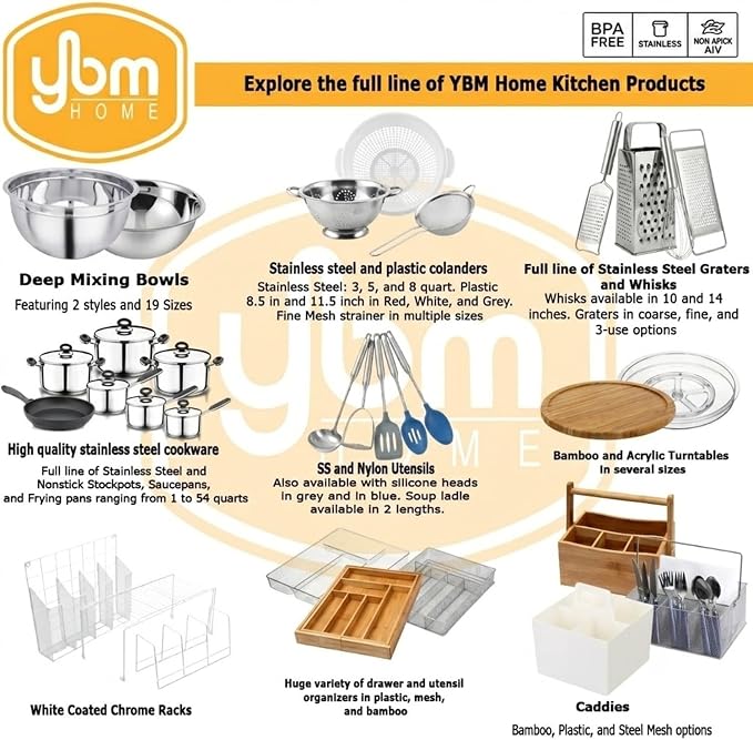 YBM HOME Kitchen Pantry Organizer Wire Basket for Shelves, Cabinets, Pantry, Countertop, Mesh Open Storage Bin Metal Basket for Organizing Food Supplies, 14.5x9.25x7