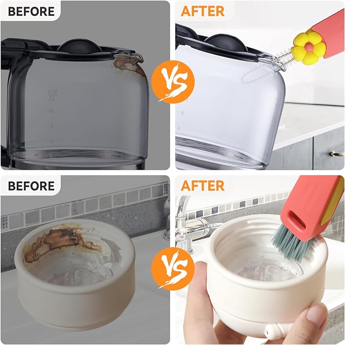 3 in 1 Cup Lid Gap Cleaning Brush Set, Multifunctional Bottle Clean-ing Brush, Cup Lid Gap Cleaner, Home Kitchen Crevice Cleaning Brush Tools (Green)