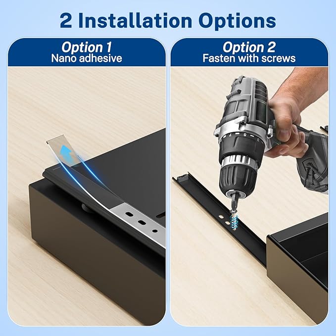 2 Pack Pull Out Cabinet Organizer Expandable Width(12.2"-20.47") & 21"Deep, Insputer No Drill Adhesive Slide Out Drawers with Upgrade 3 Slide Rails, Magnetic Panel, Roll Out Shelf for Kitchen, Pantry