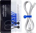SMART&COOL Reusable Silicone Magnetic Cable Ties for Bundling and Organizing, Holding Stuff, Book Markers, Fridge Magnets, Assorted Color, 7.16'' (10-Pack, Blue)