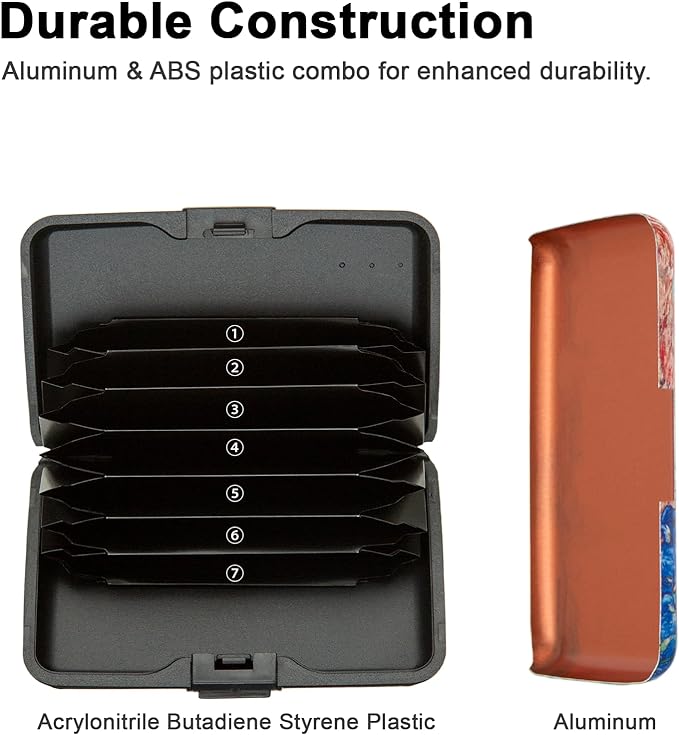 Credit Card Holder for Women Men RFID Blocking Wallet Small Business Metal Slim Mini Aluminum Hard Case (Watercolor Painting Hummingbird)