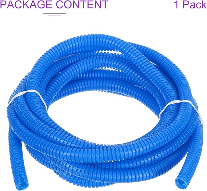 DMiotech 10ft Wire Loom Split Tubing 1/4 Inch(6.5 Mm) ID, Cord Protectors from Pet Flexible Conduit Cable Management for Office, Home, Garden, Blue