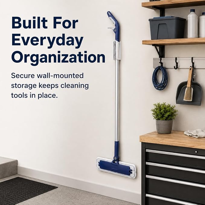 Wall Mount for Bona Hardwood Floor Premium Spray Mop – Secure Friction Fit Holder | Screw-In Installation | Space-Saving Cleaning Supply Storage Organizer