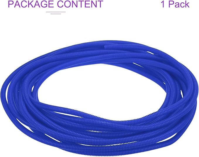 DMiotech 50ft Wire Loom Split Tubing 3/8 Inch(9.5mm) ID, Cord Protectors from Pet Flexible Conduit Cable Management for Office Home Garden, Blue