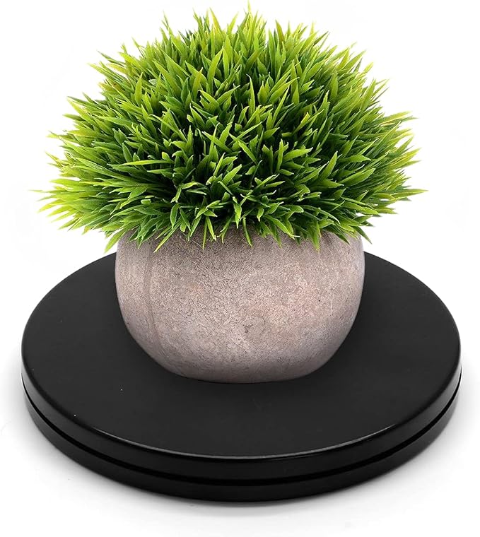 Jersvims 6 Inch Acrylic Turntable Platter, Black, 2Pcs | Round Rotating Plate, For Kitchen Pantry Cabinet Desk Rack, Turntable Organizer, Spice Cake Cookie Decorating