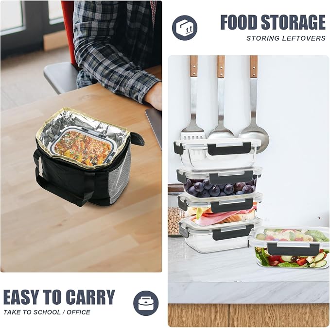 6pack 22oz Glass Meal Prep Containers with Airtight Lids, Lunch Containers | Portion Control Containers Set, Glass Food Storage Containers with Snap Lids, Freezer to Microwave Safe, Dishwasher Safe