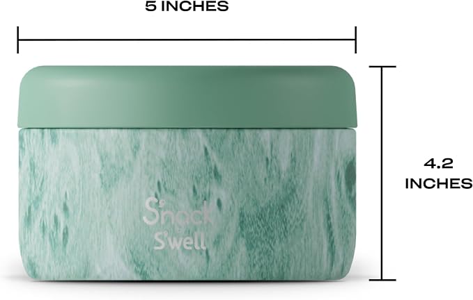 S'well S'nack Stainless Steel Food Container, 10 Oz, Peppermint Tree, Double-Layered Insulated Bowls, BPA-Free
