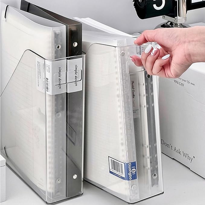 4-Pack Acrylic Vertical Magazine Holder & Book Organizer Clear Desktop File Storage Rack for Office/Home, Includes 3 Silicone Bookmarks (Space-Saving Design)