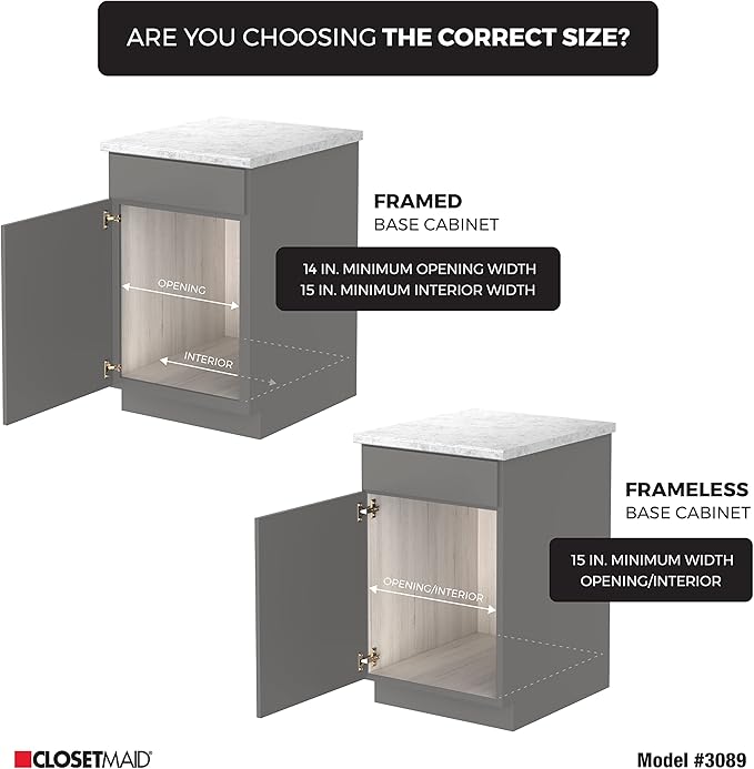 ClosetMaid 14 in. Pull Out Cabinet Organizer, 2 Tier, Heavy Duty, Slide Out Pantry Shelves Drawers for Kitchen, Bathroom, Nickel
