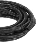 DMiotech 20ft Wire Loom Split Tubing 5/8 Inch(16 Mm) ID, Cord Protectors from Pet Flexible Conduit Cable Management for Office, Home, Garden, Black