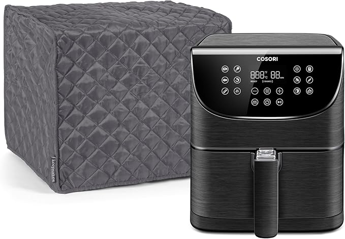 Covermates Keepsakes Air Fryer Cover – Quilted Deep Fryer Appliance Protector for Kitchen Counter Storage – Dust & Stain Resistant – Washable Slip-On Design, Slate
