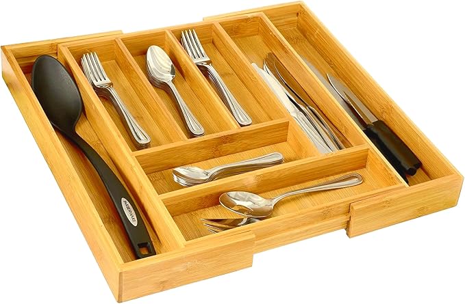 Home-it Expandable Cutlery Drawer - made for Utensil Organizer - Flatware Dividers Kitchen Holder