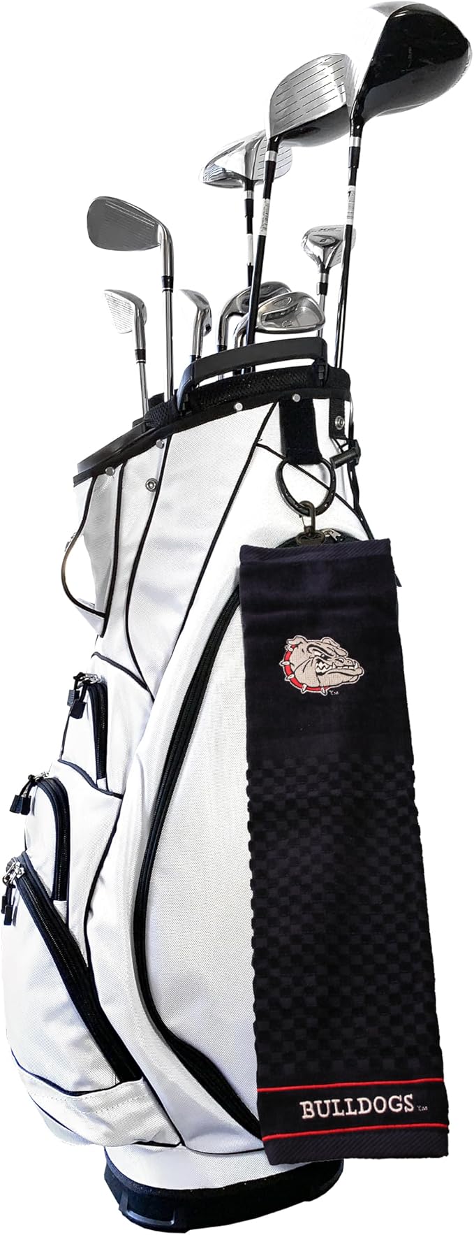 Team Golf NCAA Gonzaga Bulldogs Embroidered Golf Towel Embroidered Golf Towel, Checkered Scrubber Design, Embroidered Logo