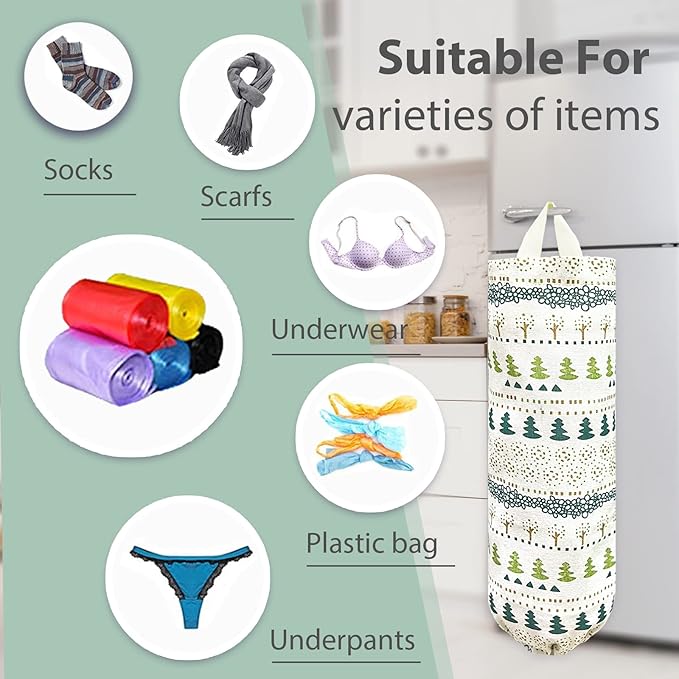 SYIPO Plastic Bag Holder, Reusable Grocery Bag Organizer, Wall Mount, Squirrel, 1 Pack, 15.7in x 9.8in
