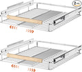 SANNO Pull Out Cabinet Organizer, Slide Out Cabinet Shelf,Under Sink Slide Out Cabinet Organizer, Pots Pans Organizer Smooth Roll,Expandable Width 16.1 to 26.4" W