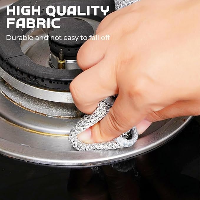 2024 New Multipurpose Wire Dishwashing Rags for Wet and Dry, Non-scratch Wire Dishcloth, Metal Wire Dishwashing Cloth Scrubs Cleans, Reusable Steel Wool Scrubber for Kitchen Cleaning (E-10 Bilayer)