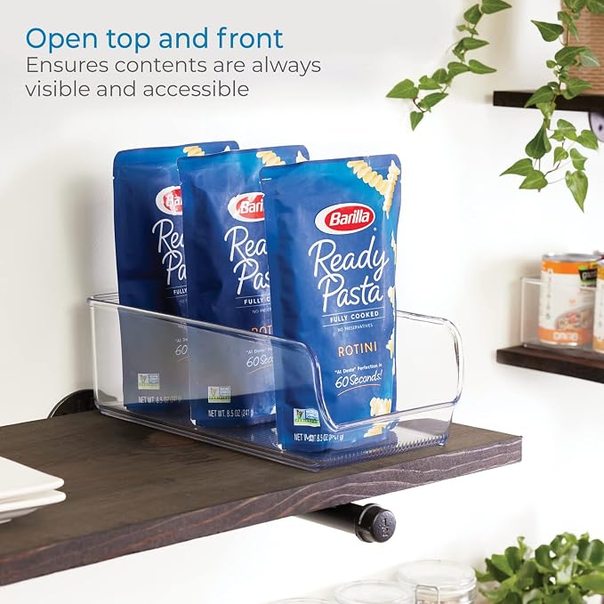 iDesign Pantry Bin for Kitchen or Cabinet Storage, Clear | For Refrigerator, Freezer and Pantry, BPA-Free, 5.25" x 11" x 3.5", Clear