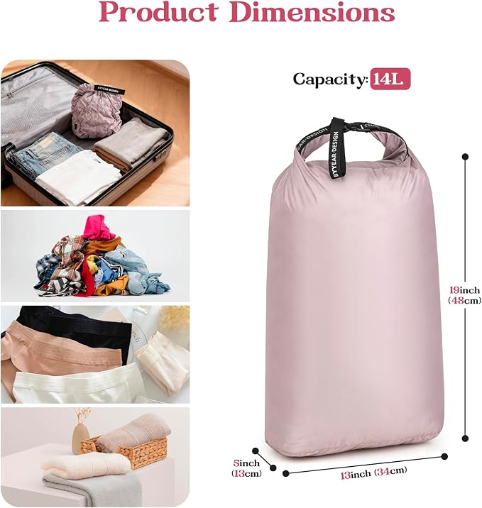 Travel Laundry Bag, Waterproof Compression Bags for Dirty Clothes | Moisture-resistant Vacuum Storage Bag, Space-Saving Laundry Storage Organizer for Cruise, Swimming, Gym