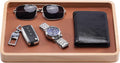 ProCase Wood Valet Tray for Men, Key Tray, Desk & Nightstand -LightBrown | Wood Catch-All EDC Tray for Nightstand Decor, Desk & Entryway, Holds Keys, Wallets, Watches, Phones & Coins