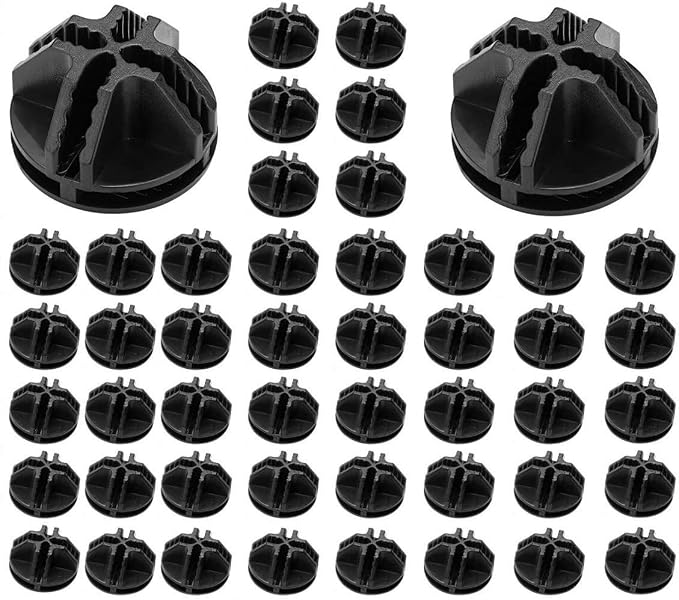 Wire Cube Plastic Connector 50Pcs Wire Grid Cube Organizer Connector for Modular Closet Storage Organizer and Wire Shelving (Black)