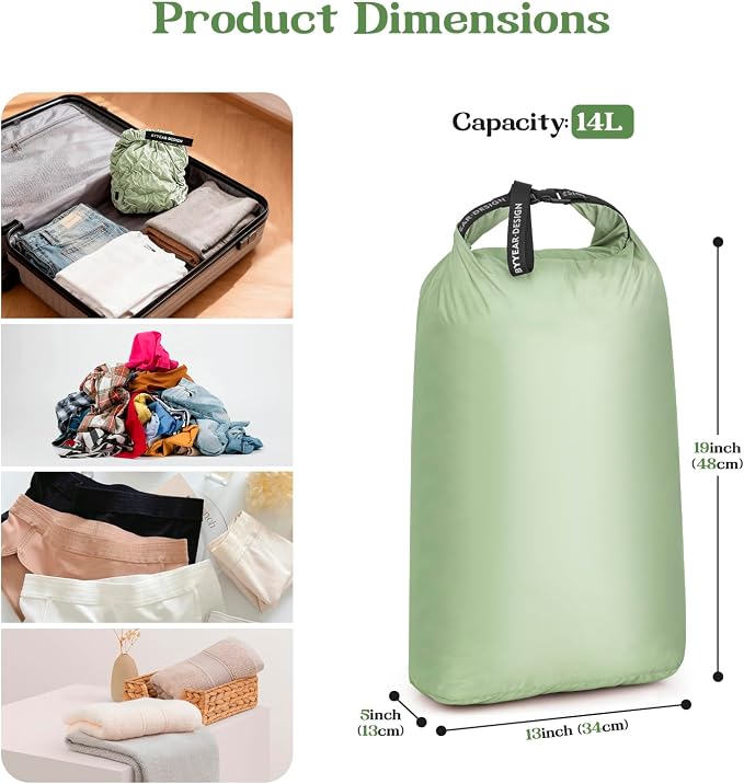 Travel Laundry Bag, Waterproof Compression Bags for Dirty Clothes | Moisture-resistant Vacuum Storage Bag, Space-Saving Laundry Storage Organizer for Cruise, Swimming, Gym