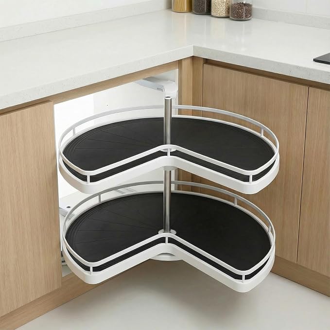 2 Pcs Lazy Susan Shelf Liners - Non Adhesive, Non Slip Kitchen Cabinet Liners for Refrigerator, Pantry, Sink & Cupboard Storage(27 Inch)