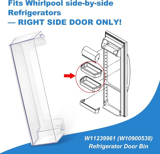 UPGRADED W11239961 Door Shelf Bin Compatible with Whirlpool WRS321SDH WRS311SDH WRS325SDH Refrigerator, Replaces W10900538 AP6333410 PS12578777
