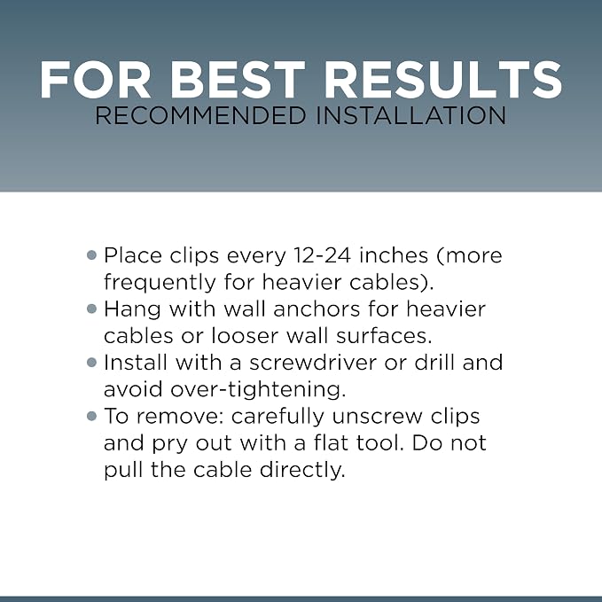 THE CIMPLE CO Dual Cable Clips with Screws - 1/2 Inch Coaxial Cable Clamps Outdoor - Exterior Cord Management for Coax, CAT Ethernet, Electrical Wire - Screw Clamps for Wires on Wall - 50 PCS, Black