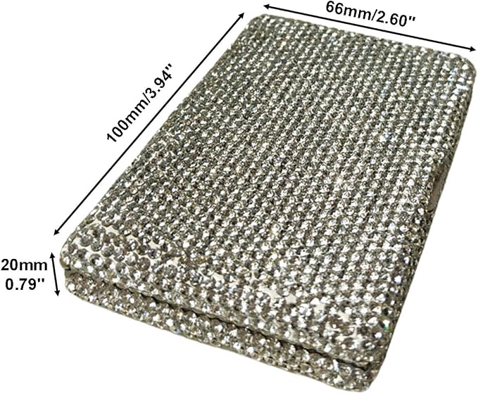 1Pc Card Wallet Card Case Bling Bling Business Card Holder,Silver | Fashion,Crystal and Aluminum,Unisex-Adults,Compact Purse,Rhinestone
