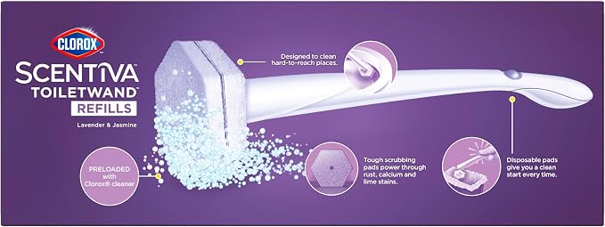 Clorox Scentiva ToiletWand Refills, Lavender and Jasmine, 10 Count