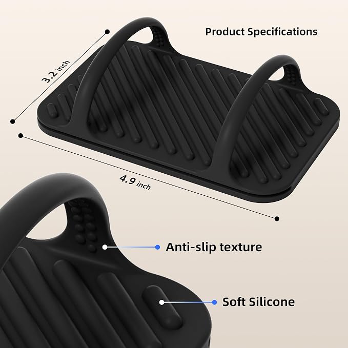 2 Pack Universal Silicone Laptop Charger Holder,Under Desk Power Brick Mount Organizer for Charging Brick & Cables,Flexible Non-Slip Power Bricks Mount,Secure Supply Holder for Laptop Charger,Black
