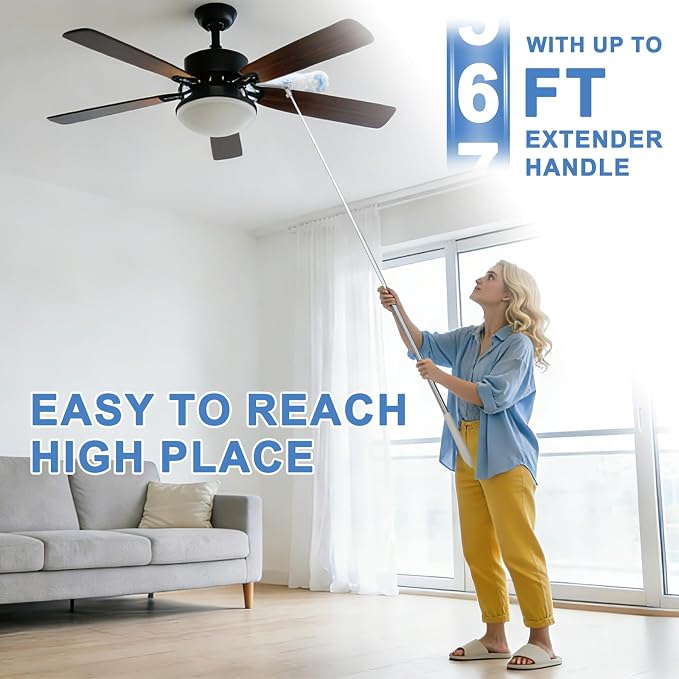 Duster Refill Kit with 6ft Super Extendable Handle for Swiffer, 40Pcs | 6ft Super Extendable Handle,Compatible with Swiffer, 360° Disposable Microfiber Dusting Pads
