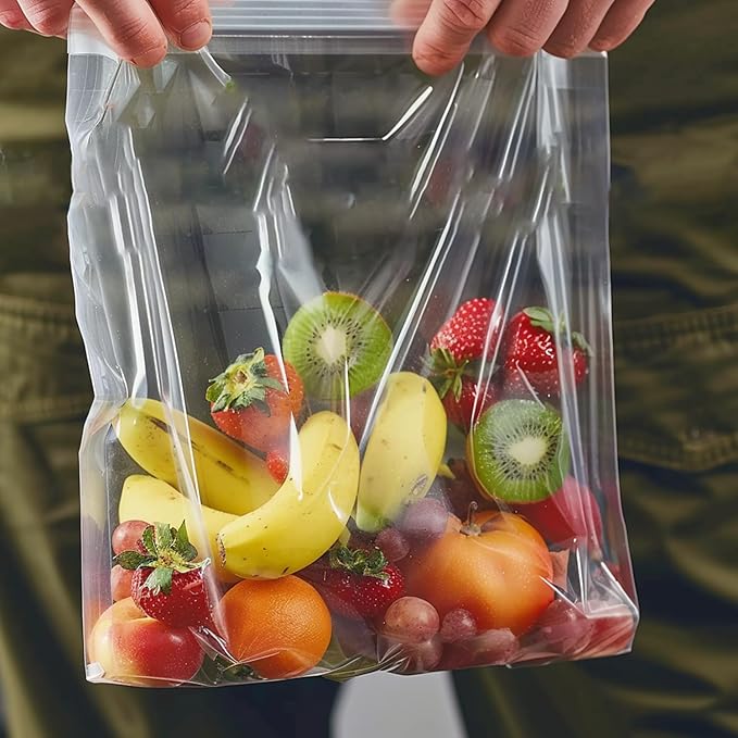 15 Heavy Duty Storage Bags with Zipper Top, 3.1-mil Thick, Extra Large 5 Gallon Bag 18" x 24", Resealable Plastic Bag, Jumbo Freezer Bags for Food, Clothes, Travel, Moving
