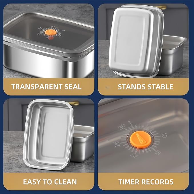 10 Pack Stainless Steel Food Storage Containers with Airtight Leak-Proof Lids, 34oz Reusable Meal Prep Lunch Boxes, Freezer & Dishwasher Safe Metal Containers for Leftovers & Snacks