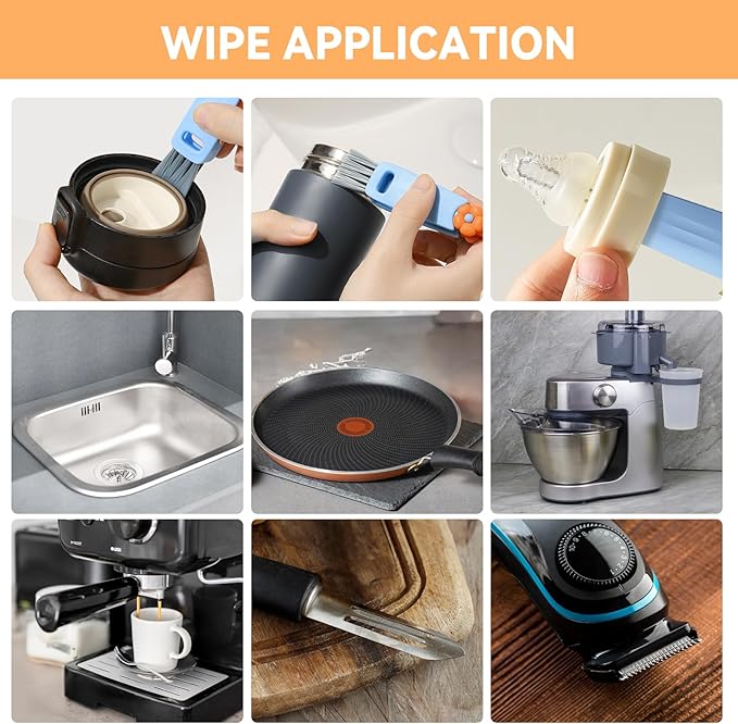 3 in 1 Cup Lid Gap Cleaning Brush Set, Multifunctional Bottle Clean-ing Brush, Cup Lid Gap Cleaner, Home Kitchen Crevice Cleaning Brush Tools (Blue)