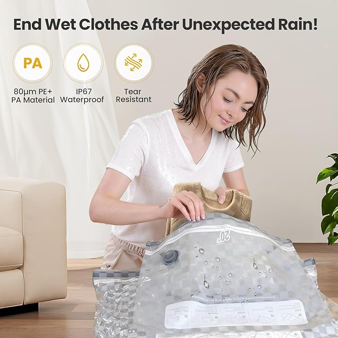 21 Pack Vacuum Storage Bags for Travel with Digital Display Air Pump,Carry-on Packing Bags for Luggage and Suitcase,Space Saver for Clothes