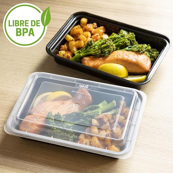 Igluu Meal Prep Containers Reusable (20 Pack) 1 Compartment – 28oz | Food Containers with Lids – Stackable, Microwave, Freezer & Dishwasher Safe – BPA-Free