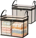 Large Clear Thick Plastic Storage Box with Hinged Lid, Heavy-Duty Durable High Capacity Organizer, Foldable Storage Box,Perfect for Home, Camping, Travel, Attic & Moving (Black-L-2)