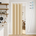 Vatge Doorway Curtains with Rod and Magnetic Closure, Door Curtains for Doorways, 80 Inch Drapes for Closet Door/Living Room/Laundry/Pantry, 1 Panel, W42 x L80, Beige