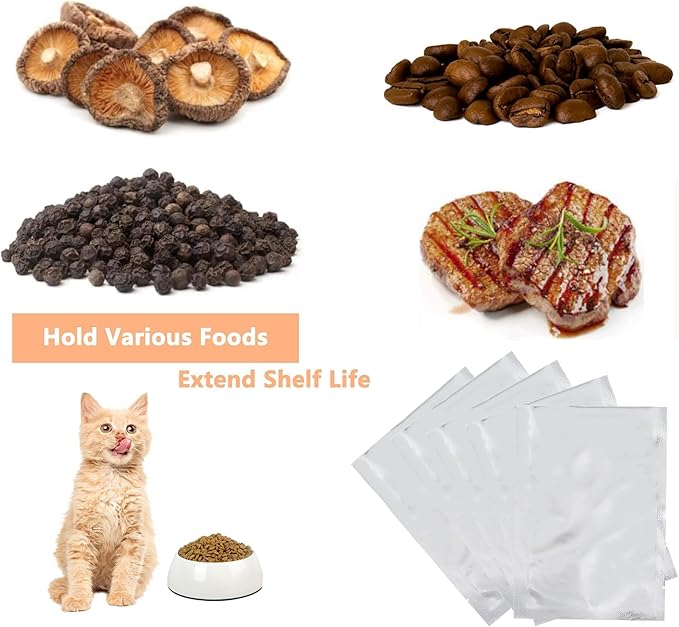 Heat Sealable Mylar Food Storage Bag,ULIFESTAR 5.5Mil Thicker Food Storage Pouches Oxygen Absorbers Vacuum Seal Airtight Packaging for Coffee Beans, Tea, Grains, etc(20 * 30cm/7.87 * 11.81'')