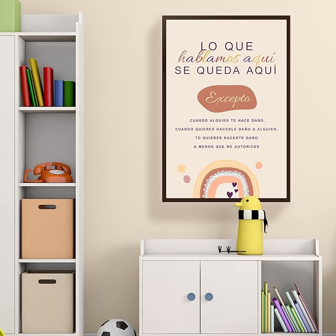 LOLUIS Mental Health Poster, La Salud Mental Spanish Learning Tools Educational Supplies Art Print (Psicoterapia Terapia, Custom Frame Type)